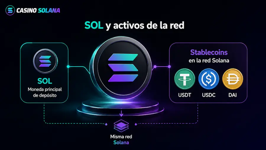 SOL y activos de la red Solana
